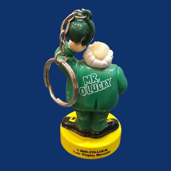 St. Patrick's 1980 Leprechaun Power Button & Vintage Casino Lucky Irish Keychain - Picture 6 of 13